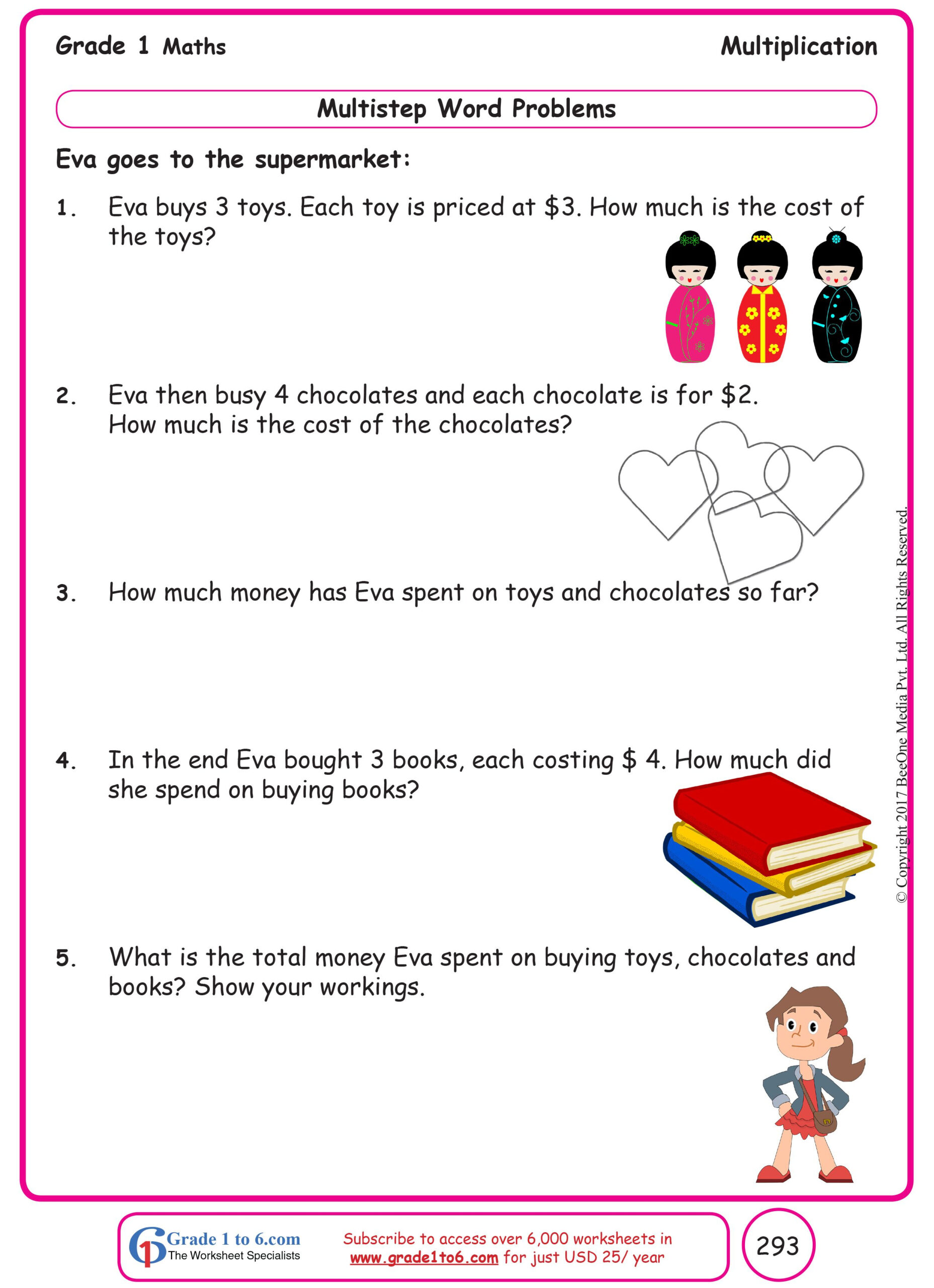 30 Multiplication Story Sums Grade 4