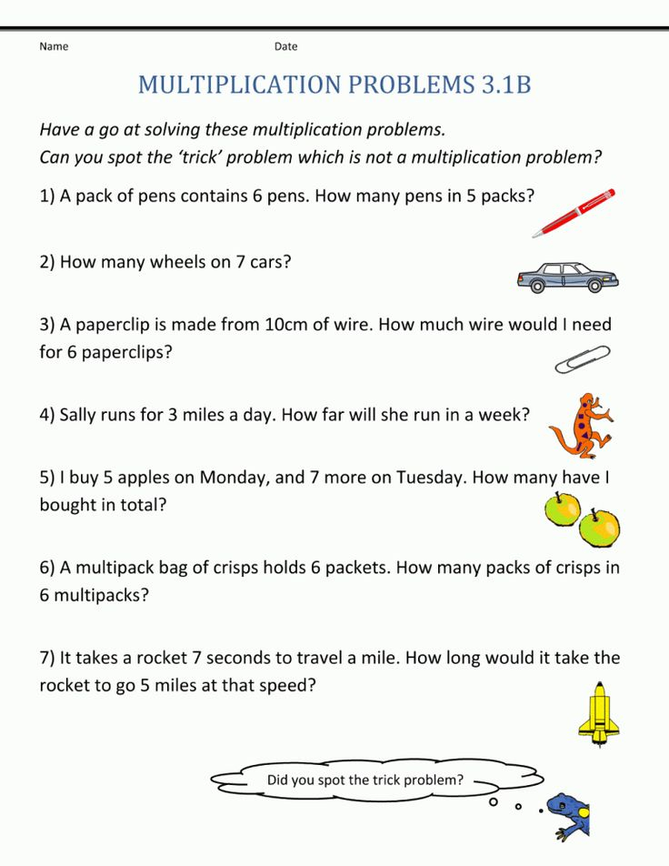 30 Multiplication Story Sums Grade 4