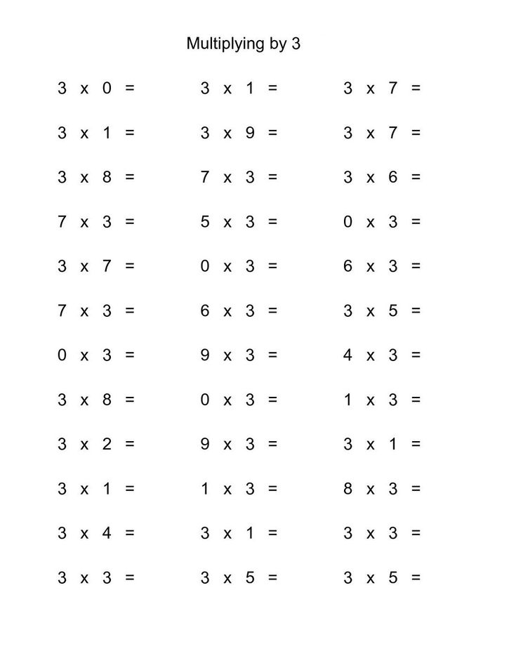 30 Multiplication Table By 3 Worksheet