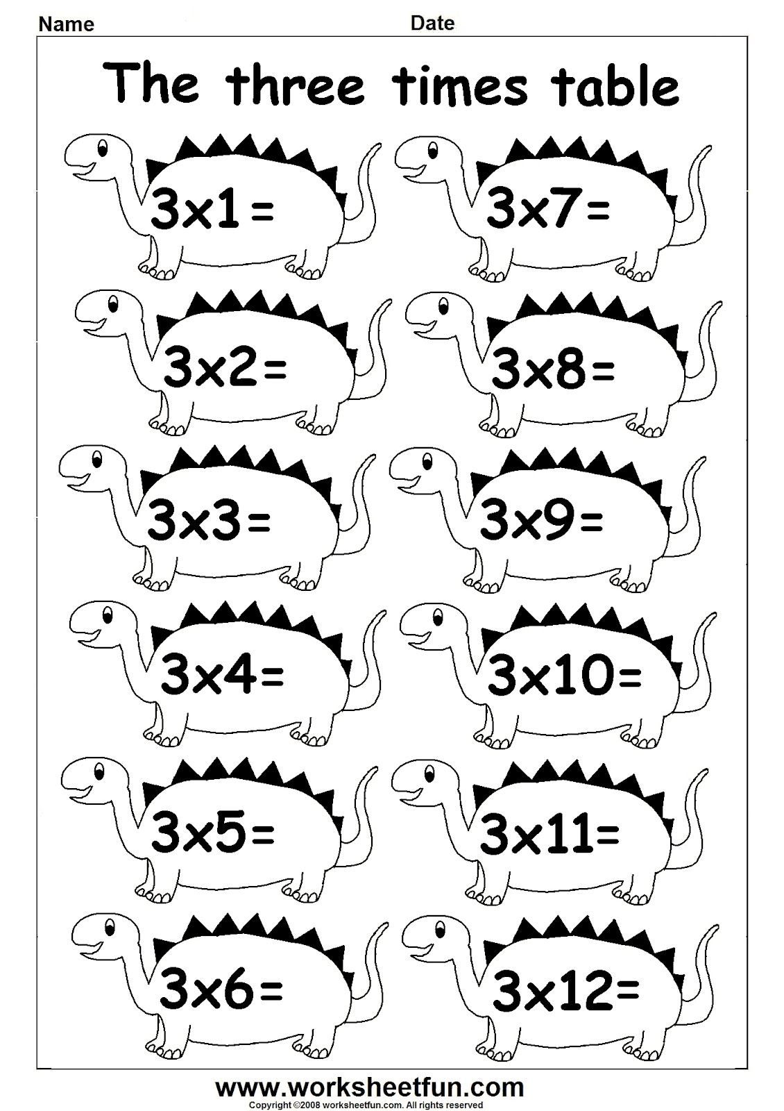 30 Multiplication Table By 3 Worksheet