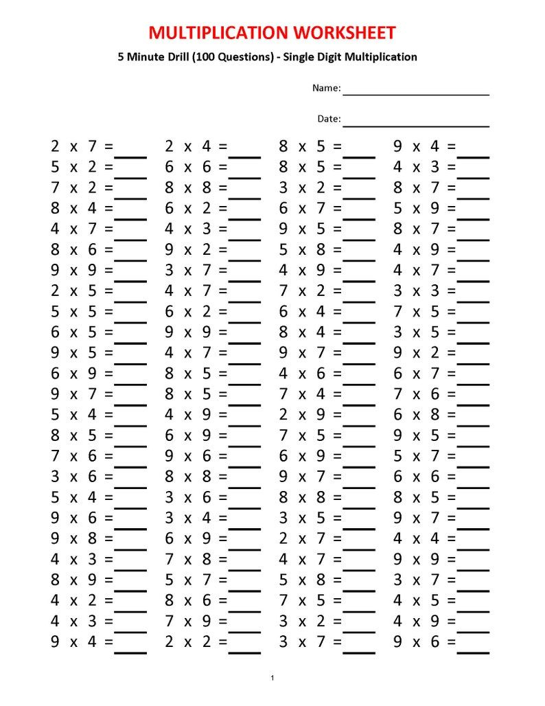 30 Multiplication Table Worksheet Grade 2