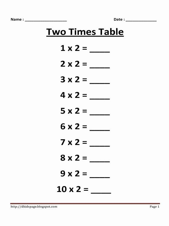 30 Multiplication Table Worksheet Grade 2