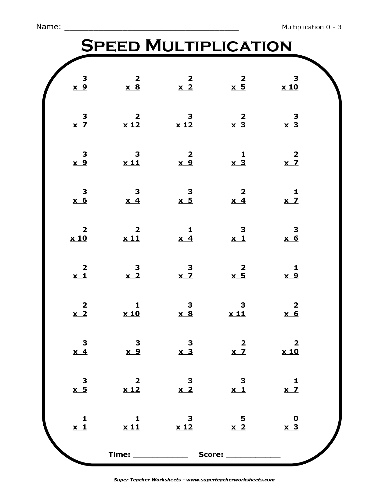 30 Worksheet On Multiplication Table 2