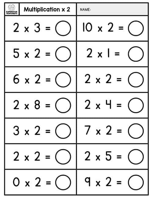 30 Worksheet On Multiplication Table 2